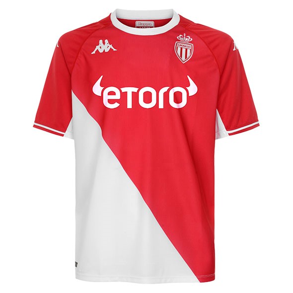 Camiseta AS Monaco 1ª 2021-2022 Rojo Blanco